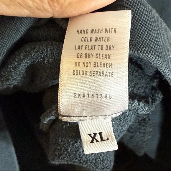 Anthropologie Women's Gray Ringer Sweatshirt Lg White Heart Sz XXL Vintage Insp - Picture 5 of 5